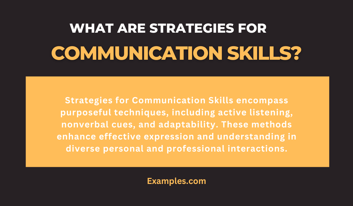 what are strategies for communication skill