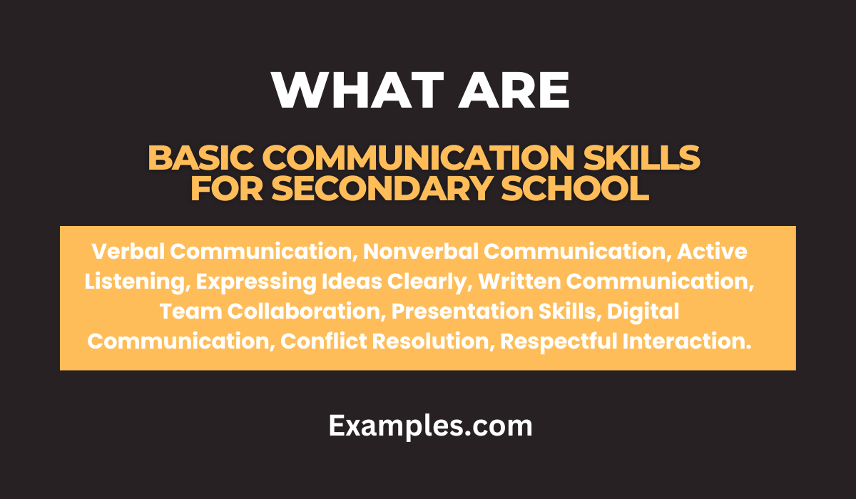 What are basic Communication Skills for Secondary School