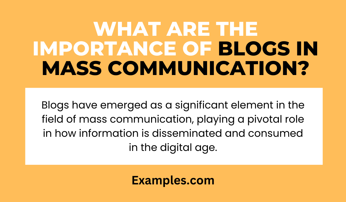 what are the importance of blogs in mass communication