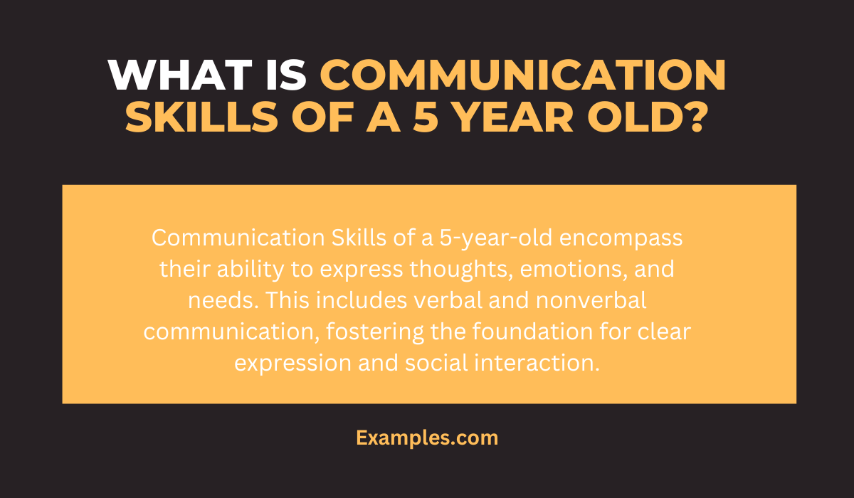 what is communication skills of a 5 year old