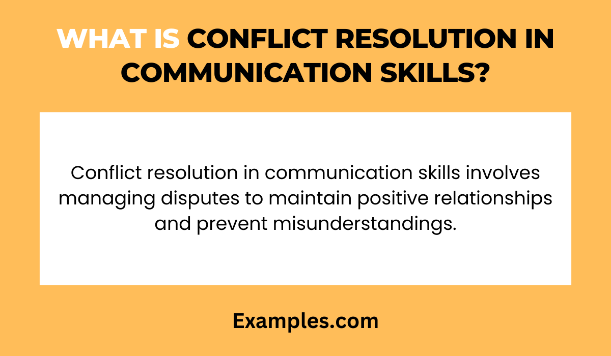 what is conflict resolution in communication skills