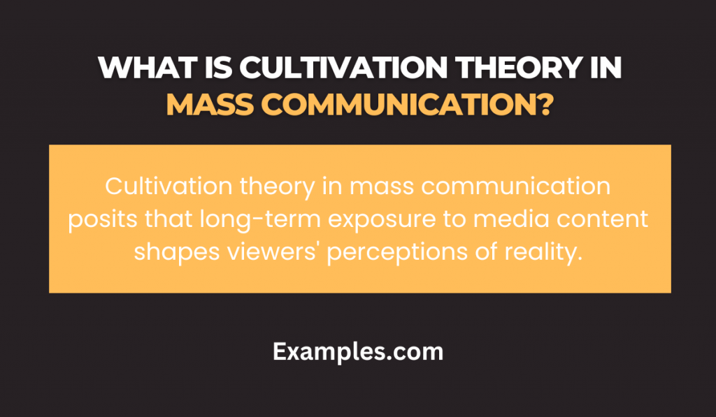 What is Cultivation Theory in Mass Communication