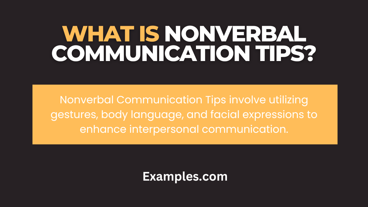 what is nonverbal communication tips