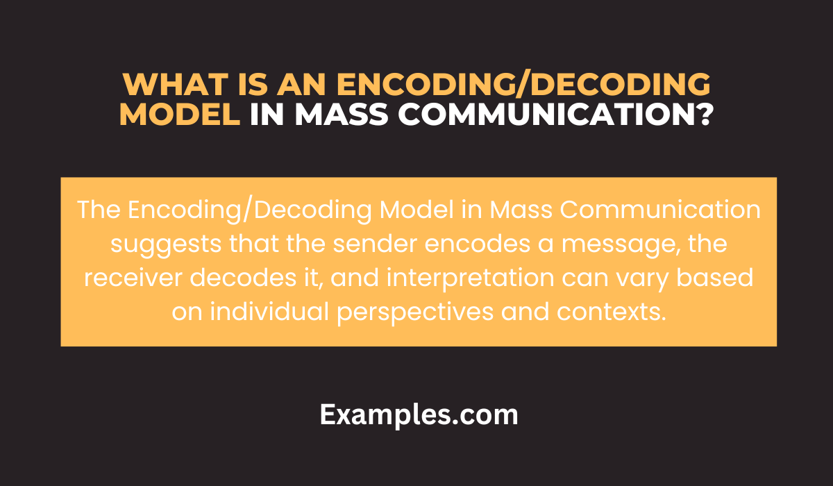what is an encodingdecoding model in mass communication