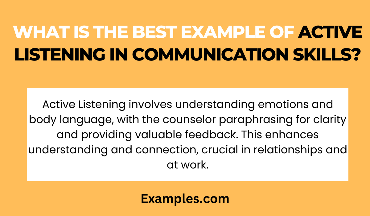 what is the best example of active listening in communication skills