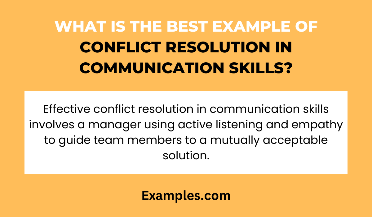what is the best example of conflict resolution in communication skills
