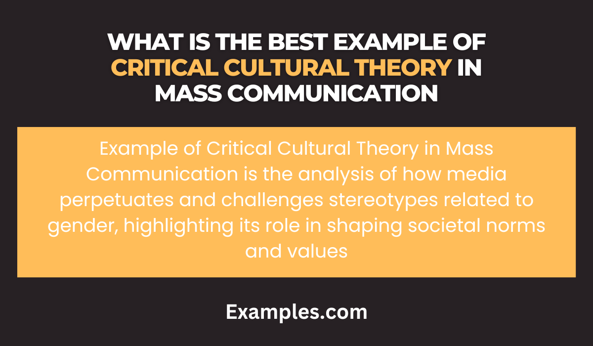 what is the best example of critical cultural theory in mass communication