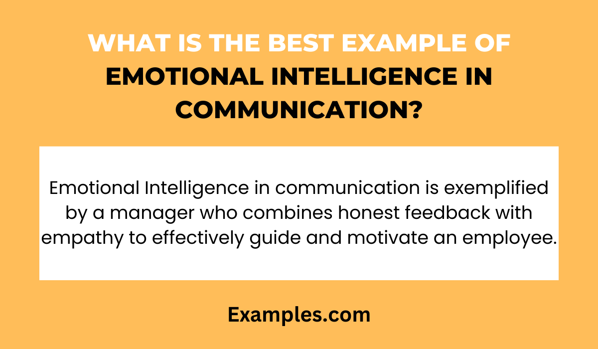 what is the best example of emotional intelligence in communication
