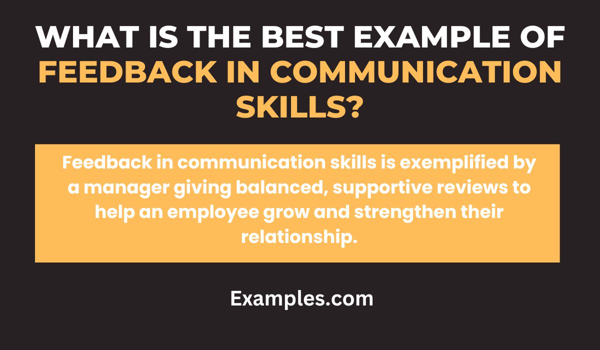 What is the Best Example of Feedback in Communication Skill
