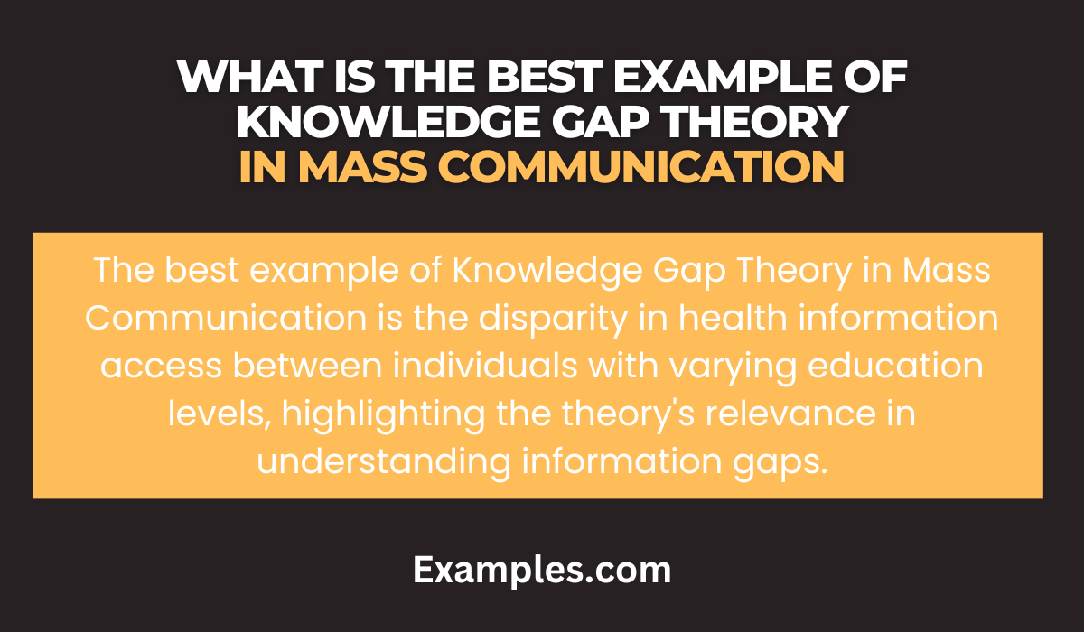 what is the best example of knowledge gap theory in mass communication