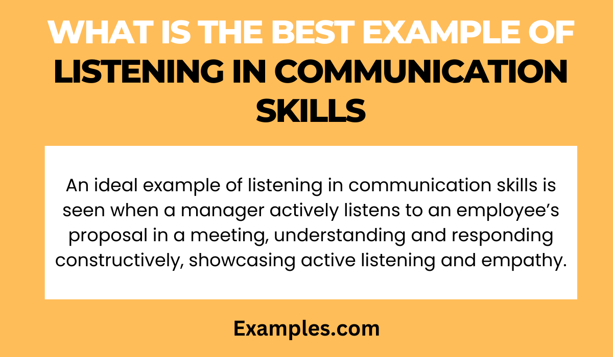 what is the best example of listening in communication skillss