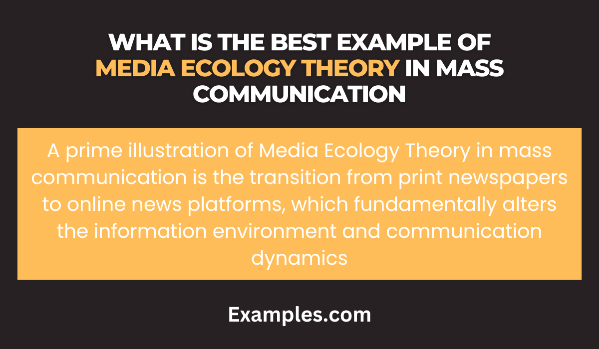 what is the best example of media ecology theory in mass communication