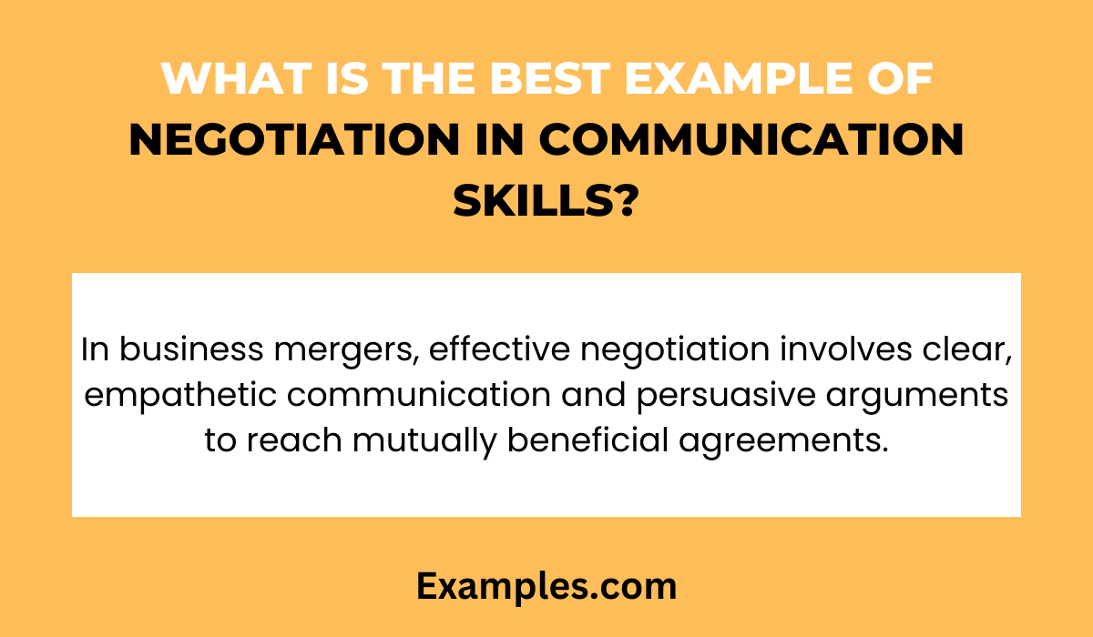 what is the best example of negotiation in communication skill