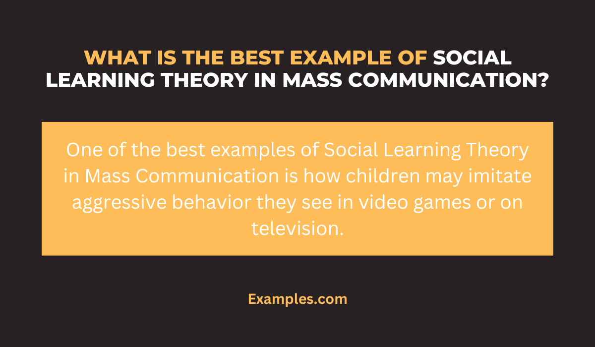 what is the best example of social learning theory in mass communication