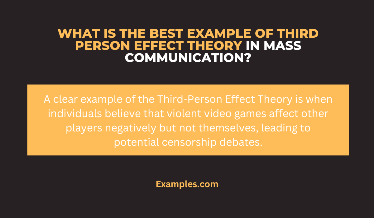 what is the best example of third person effect theory in mass communication