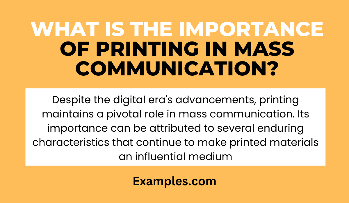 what is the importance of printing in mass communication