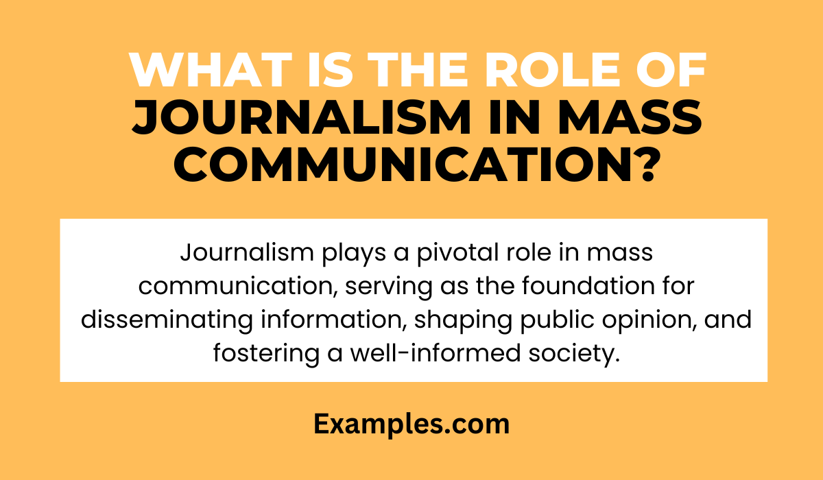 what is the role of journalism in mass communication