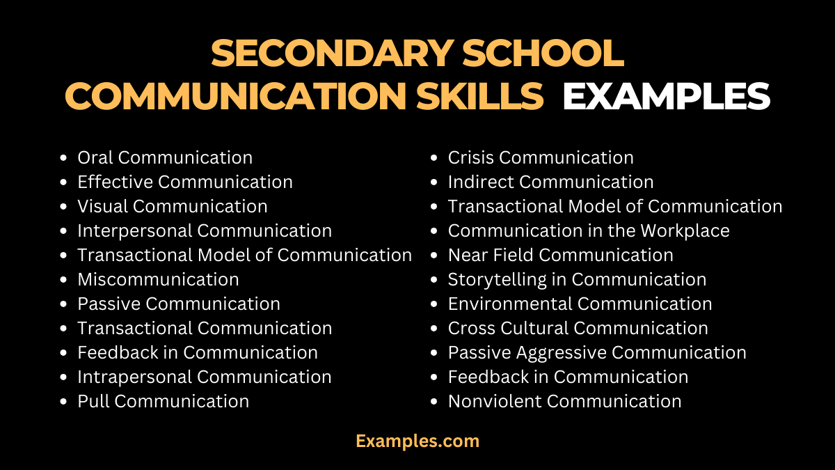 secondary school communication skills example