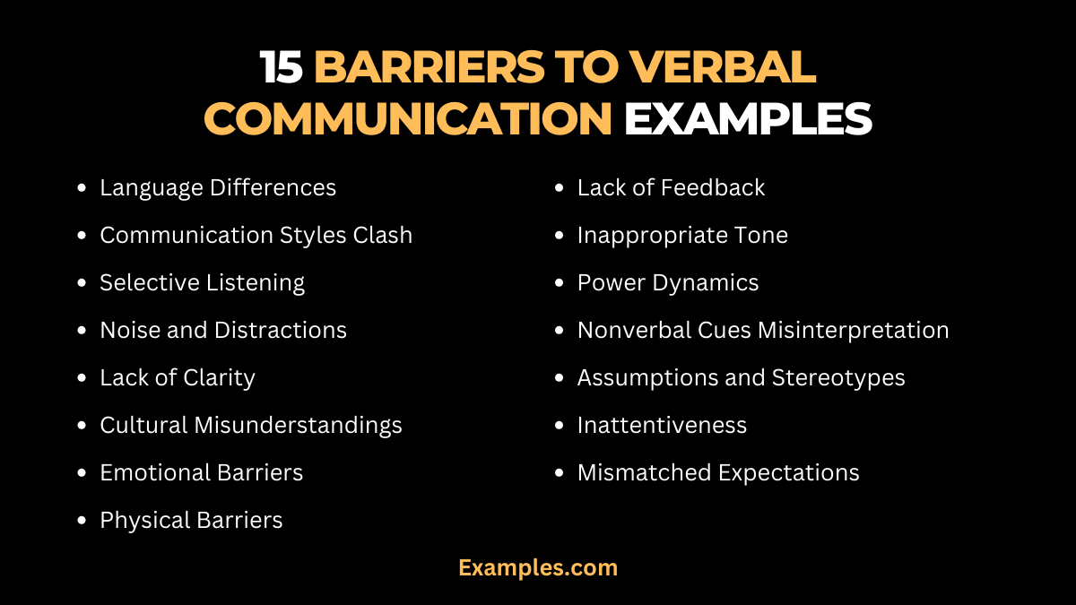 15 barriers to verbal communication examples