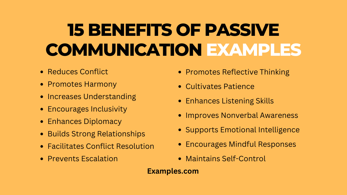 15 benefits of passive communication examples
