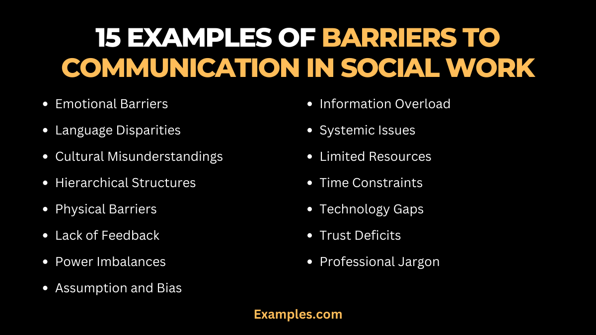 15 examples of barriers to communication in social work
