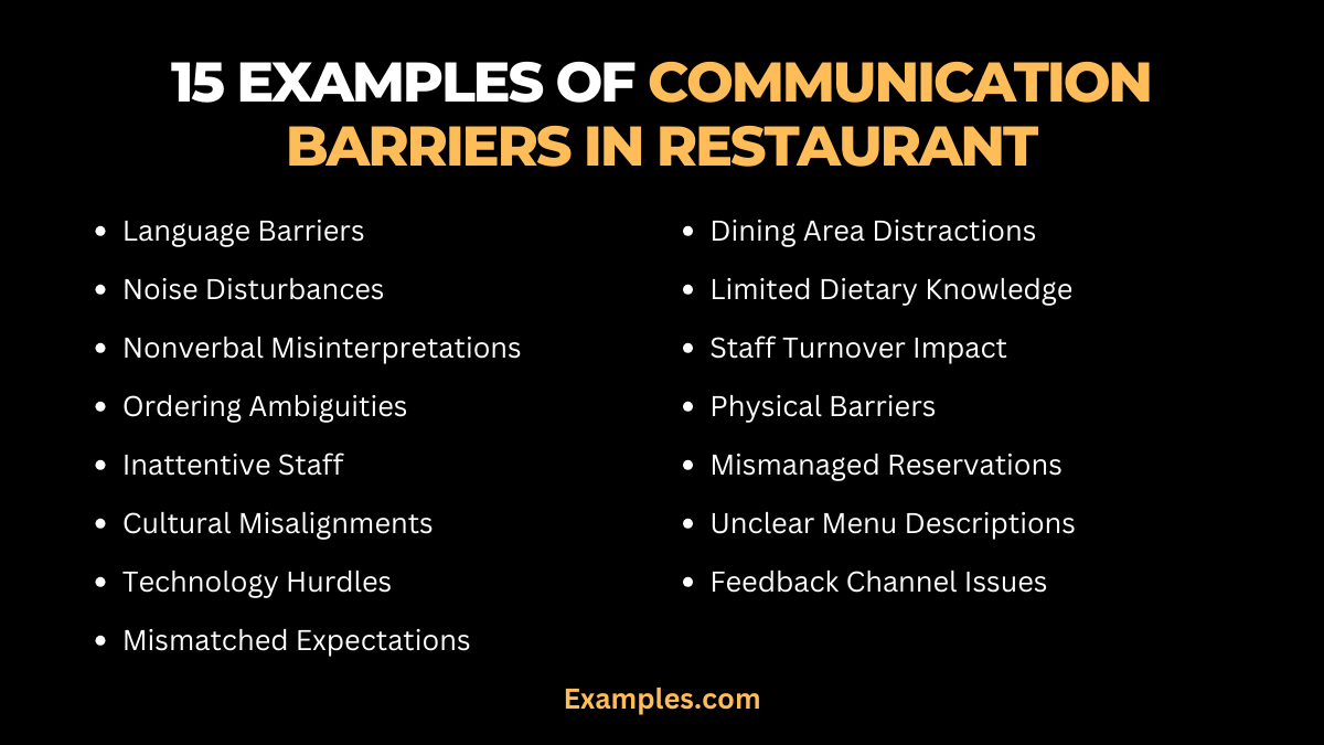 15 examples of communication barriers in restaurant 