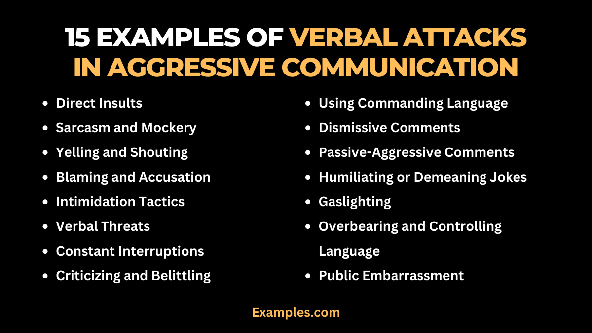 15 examples of verbal attacks in aggressive communication
