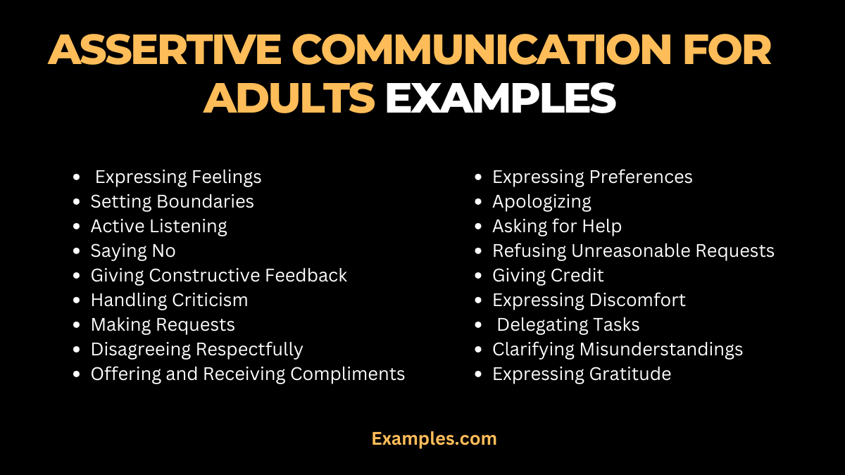 20 assertive communication for adults examples
