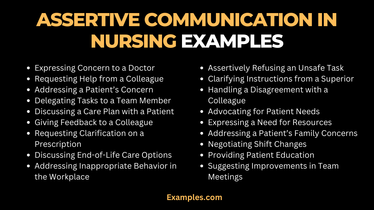20 assertive communication in nursing examples