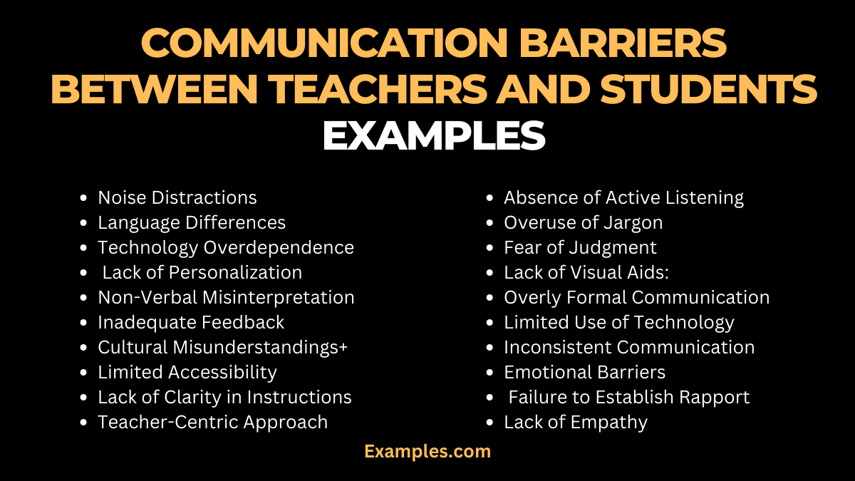 20 communication barriers between teachers and students examples
