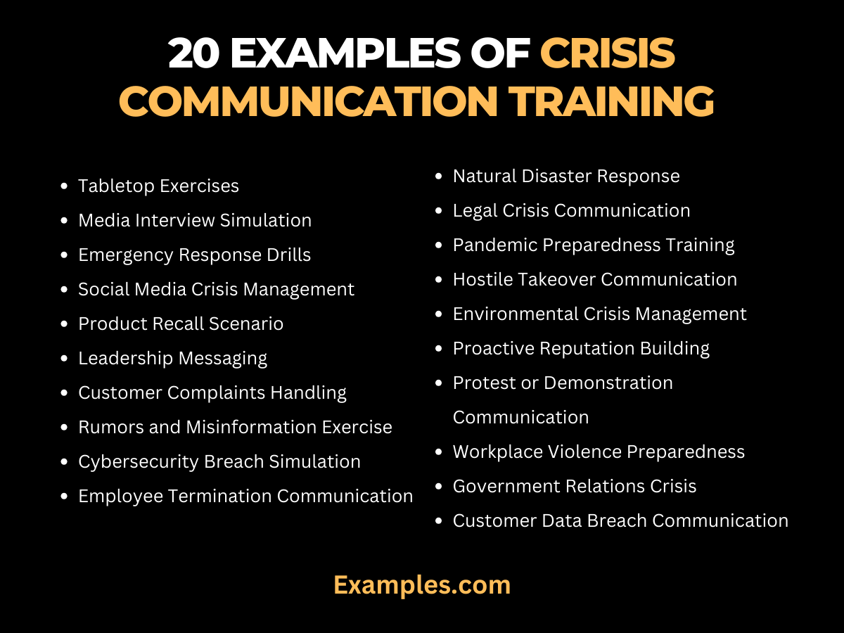 20 examples of crisis communication training 