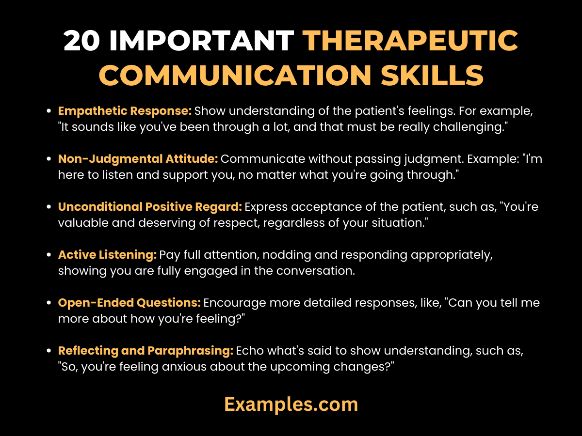 20 important therapeutic communication skills