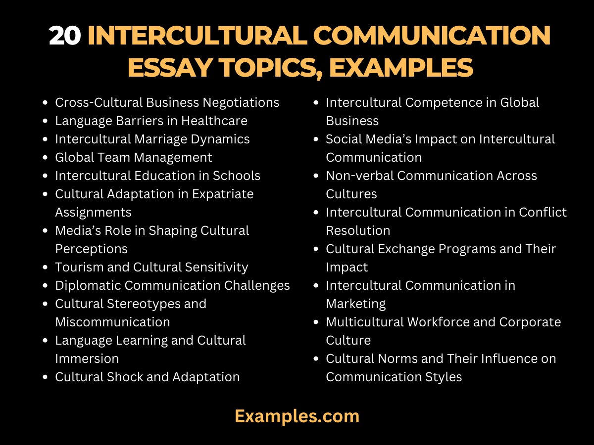20 intercultural communication essay topics examples
