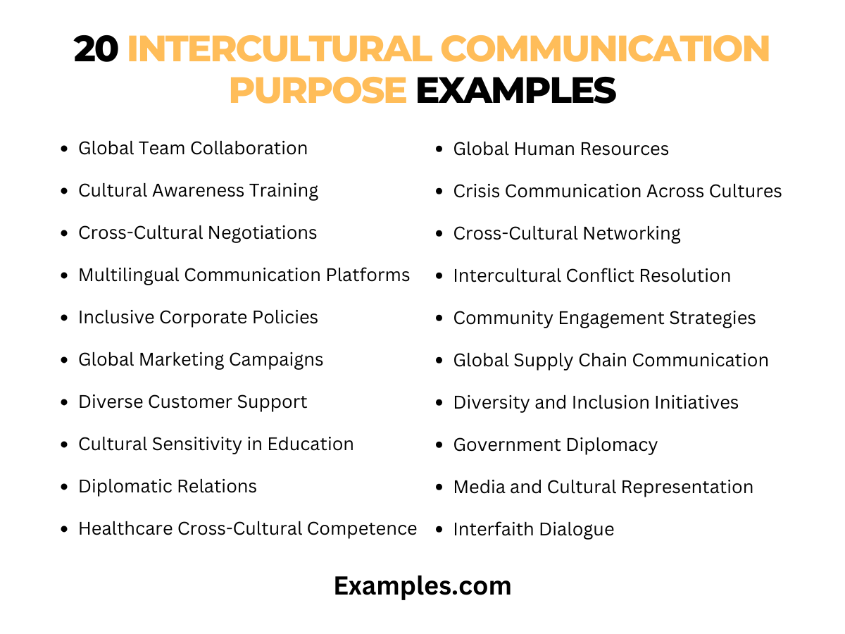 20 intercultural communication purpose examples