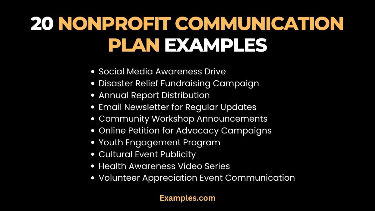 20 nonprofit communication plan examples
