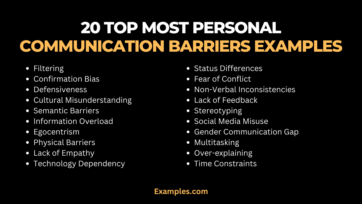 20 Top Most Personal Communication Barriers Examples