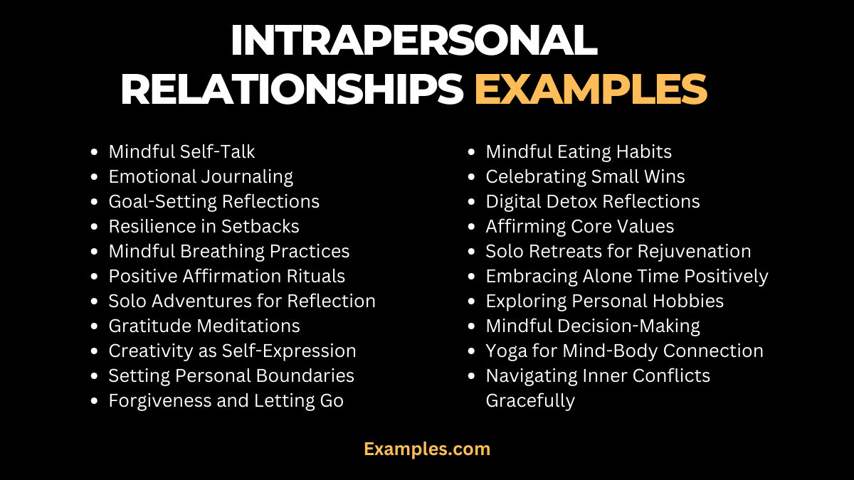 25 intrapersonal relationships examples