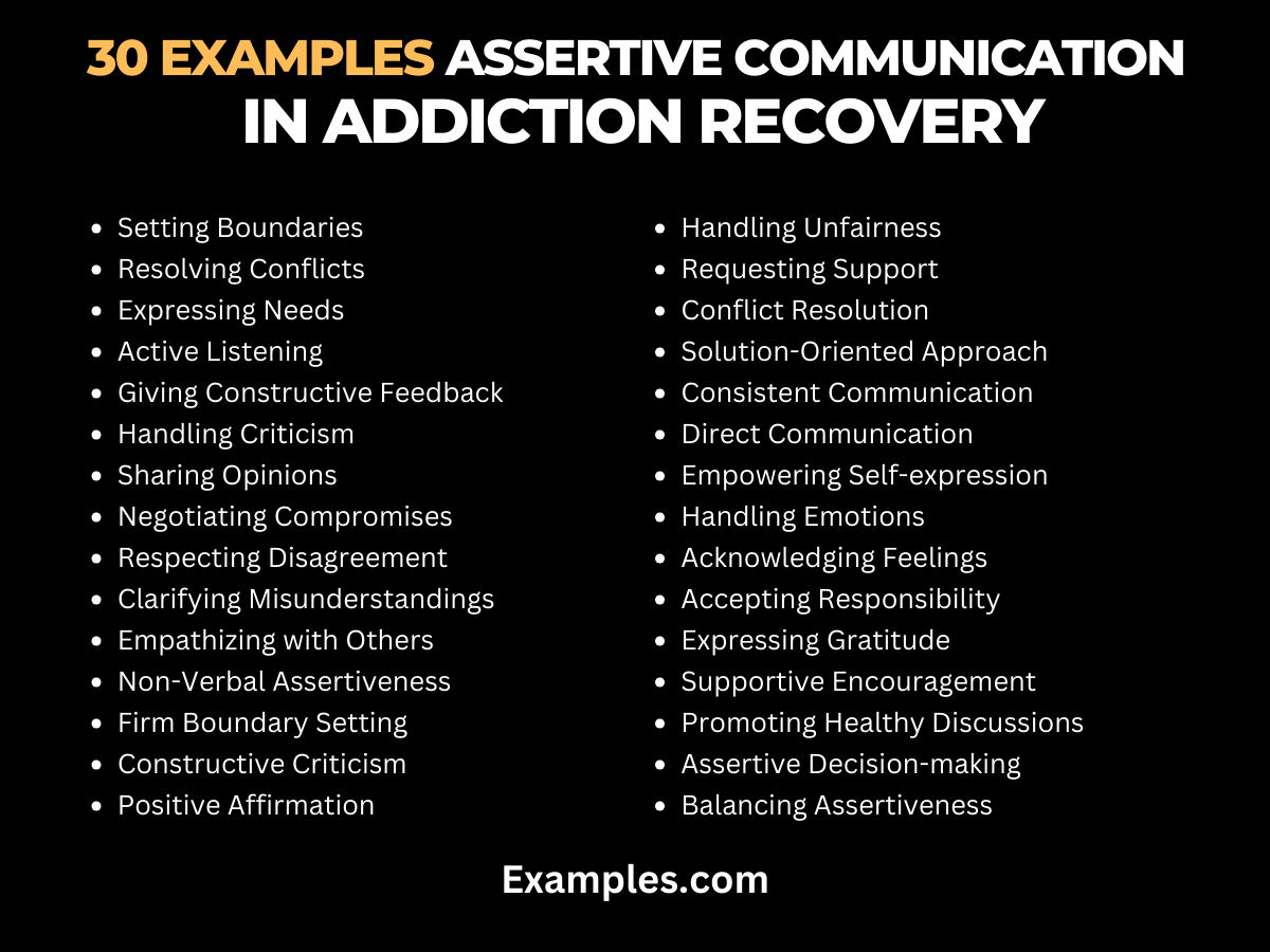 30 examples assertive communication in addiction recovery