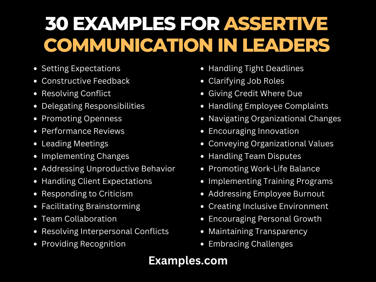 30 examples for assertive communication in leaders
