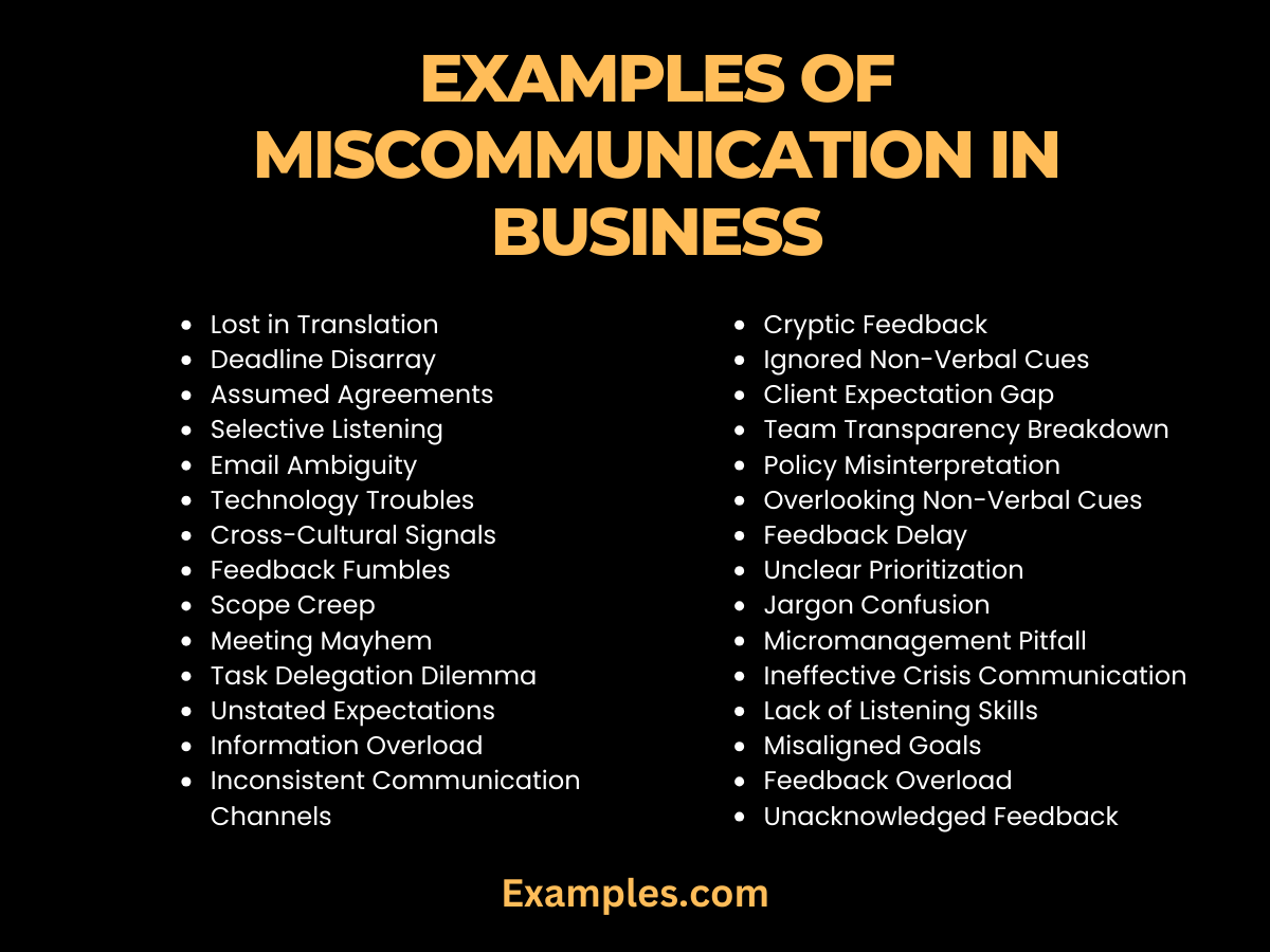 30 miscommunication in business