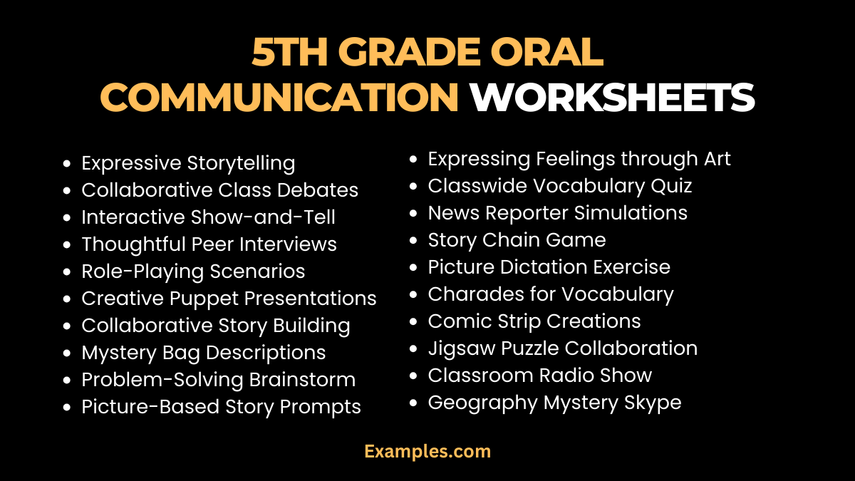 30 oral communication for grade 5 examples