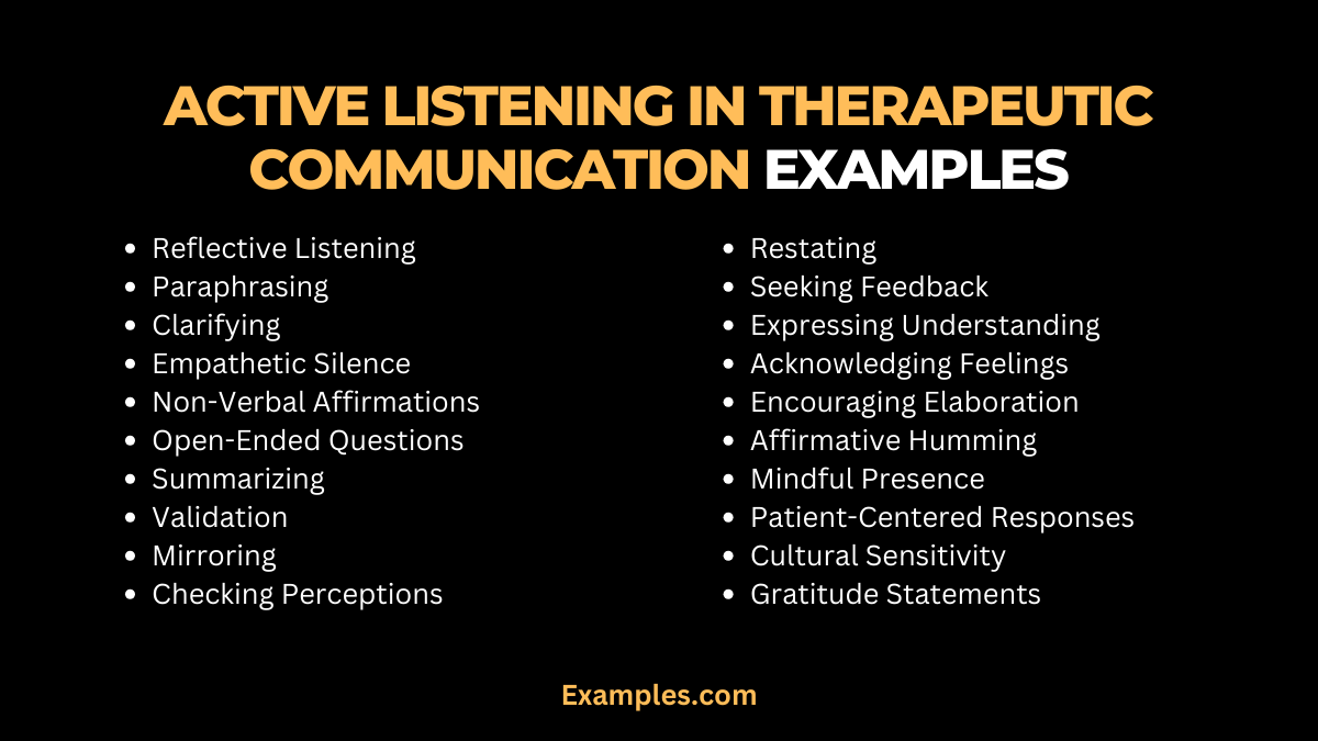 active listening in therapeutic communication example