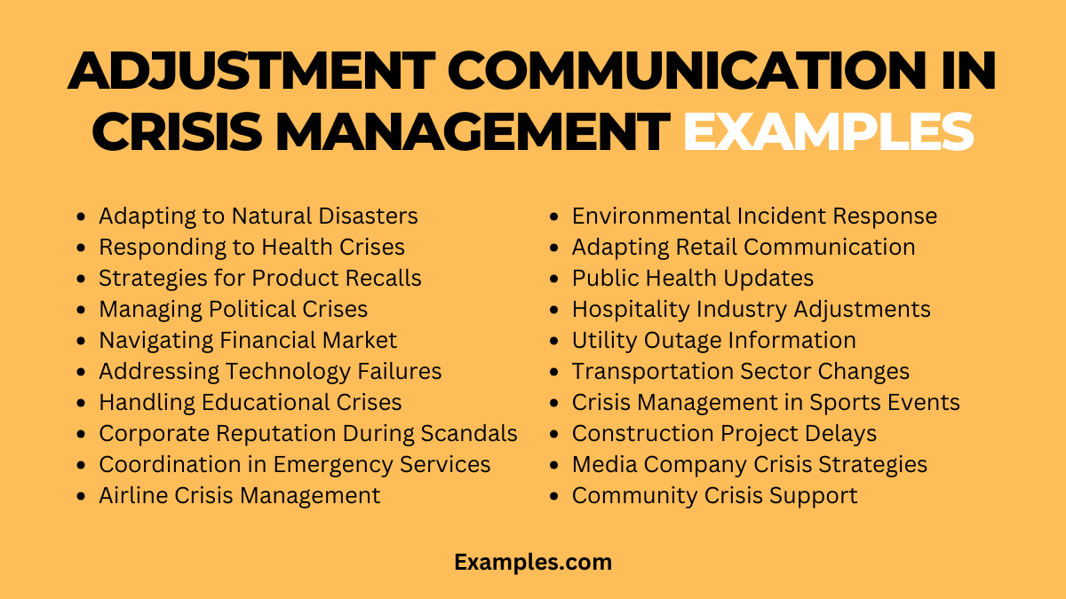 adjustment communication in crisis management examples