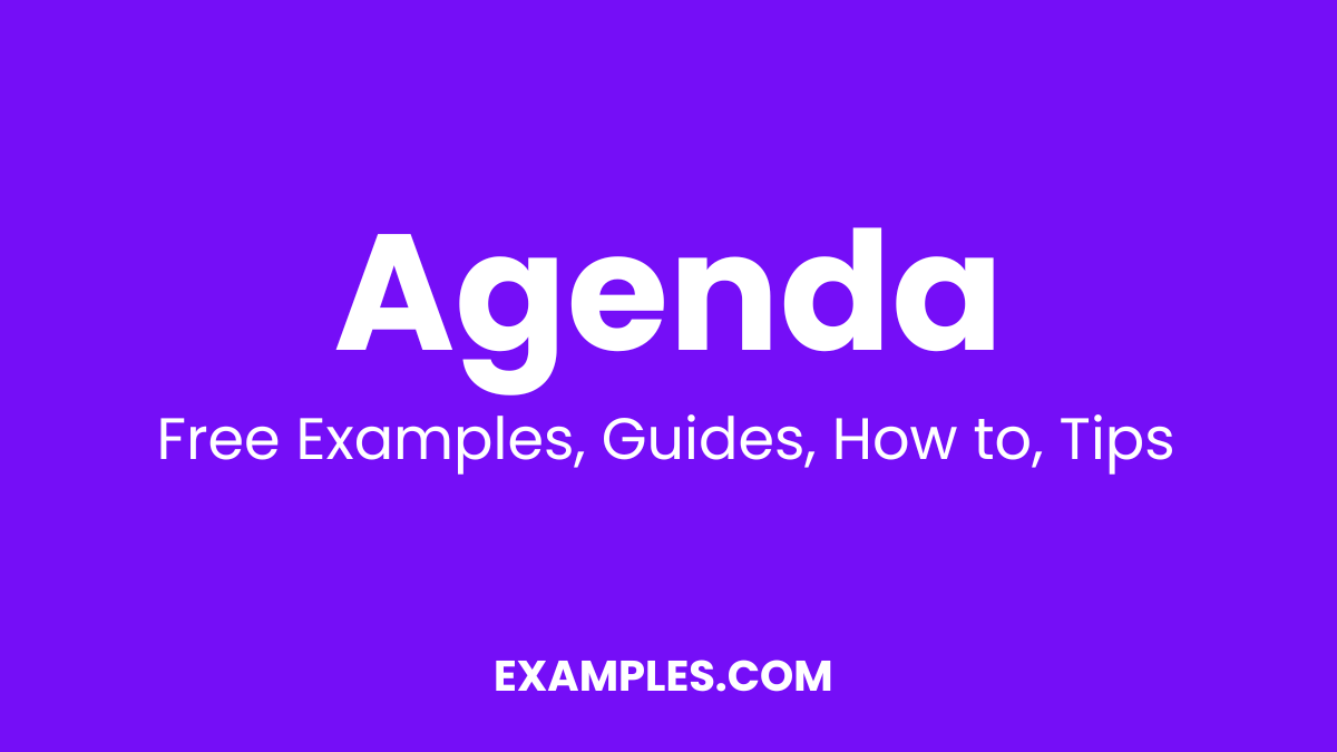 Agenda Examples