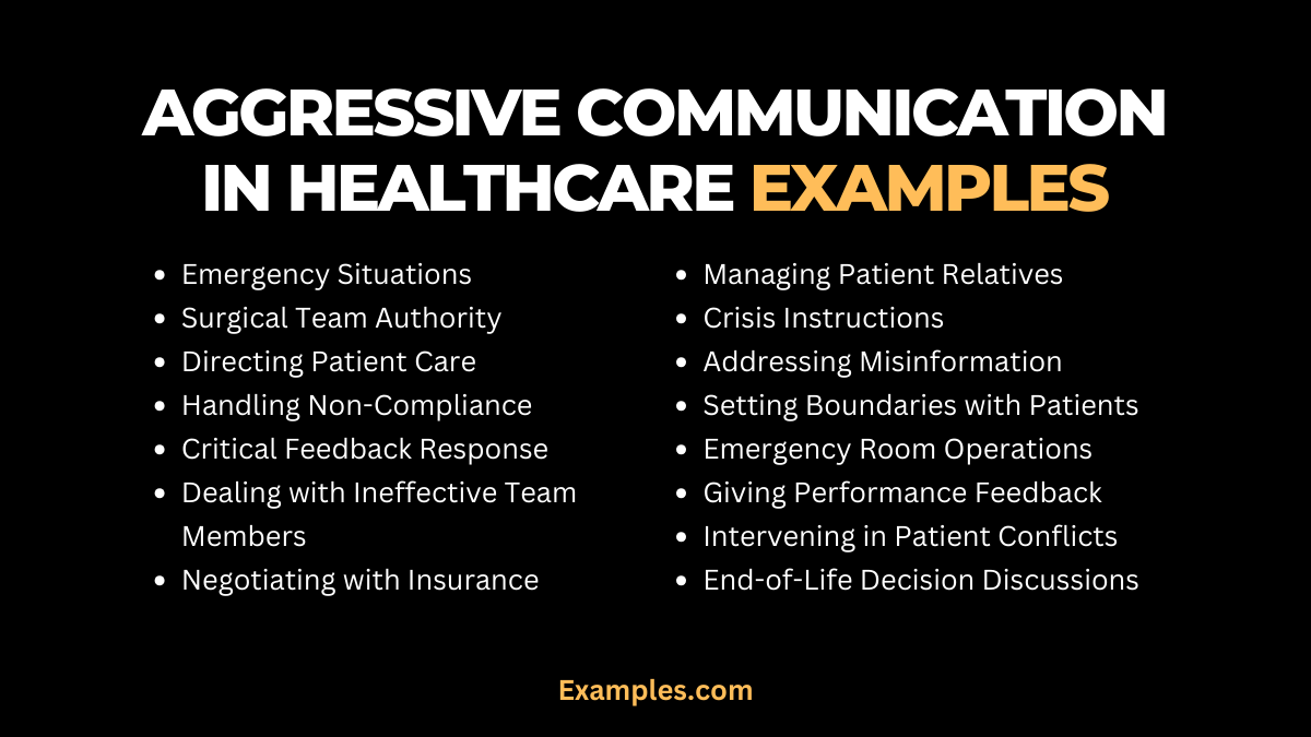 aggressive communication in healthcare examples
