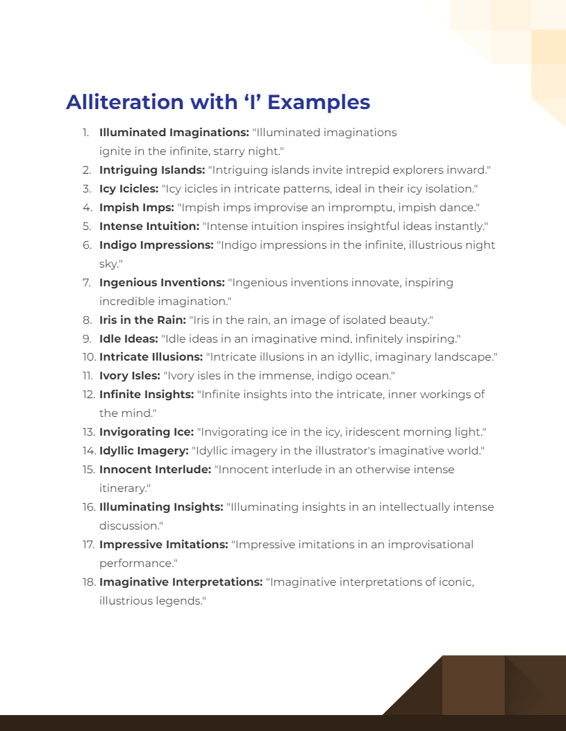 Alliteration with I 17+ Examples, How to Write, PDF, Tips