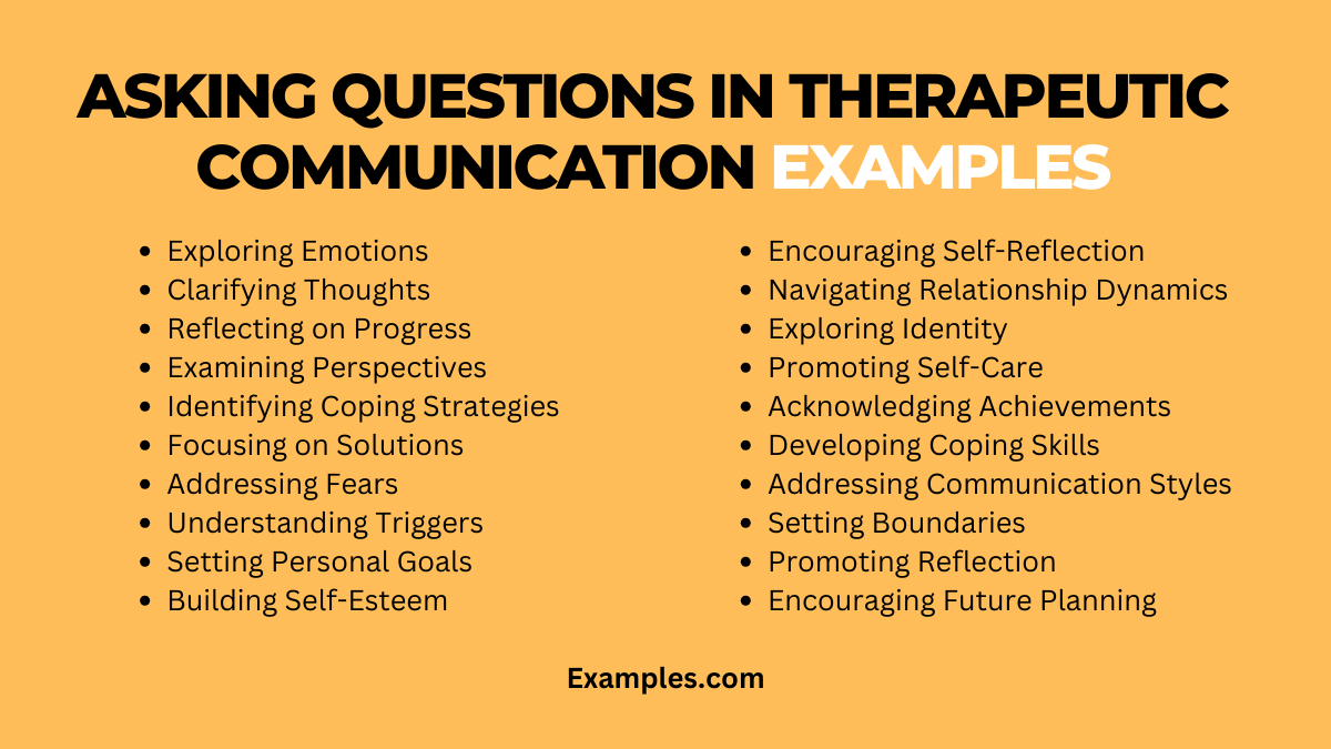 asking questions in therapeutic communication examples