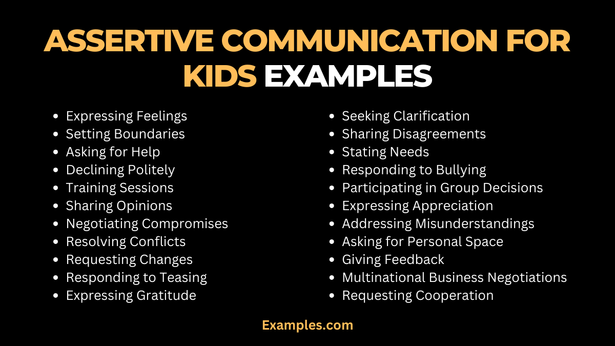 assertive communication for kids examples