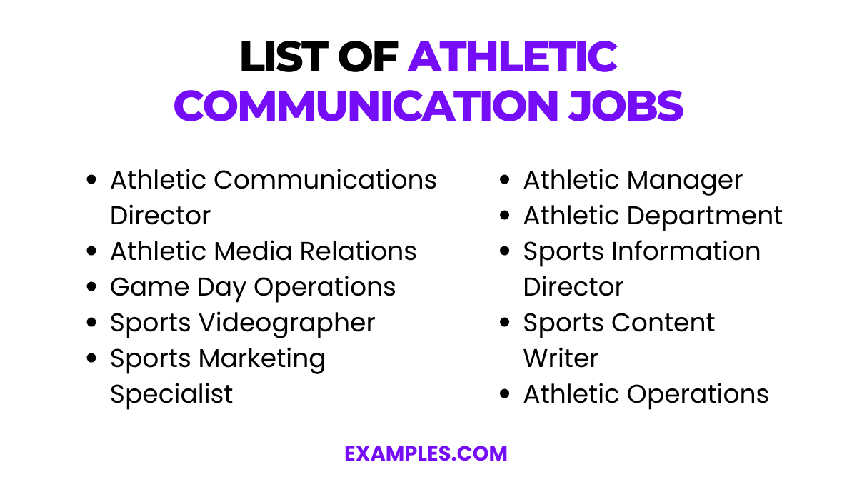athletic communications jobs list