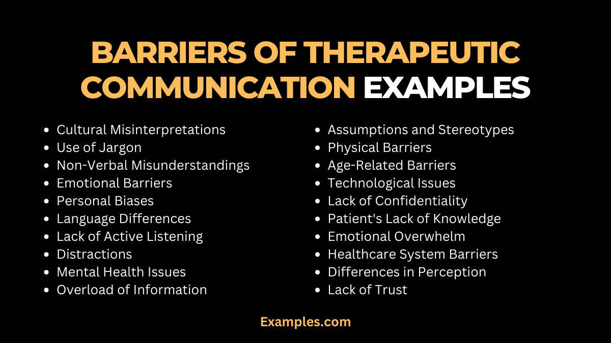 barriers of therapeutic communication examples